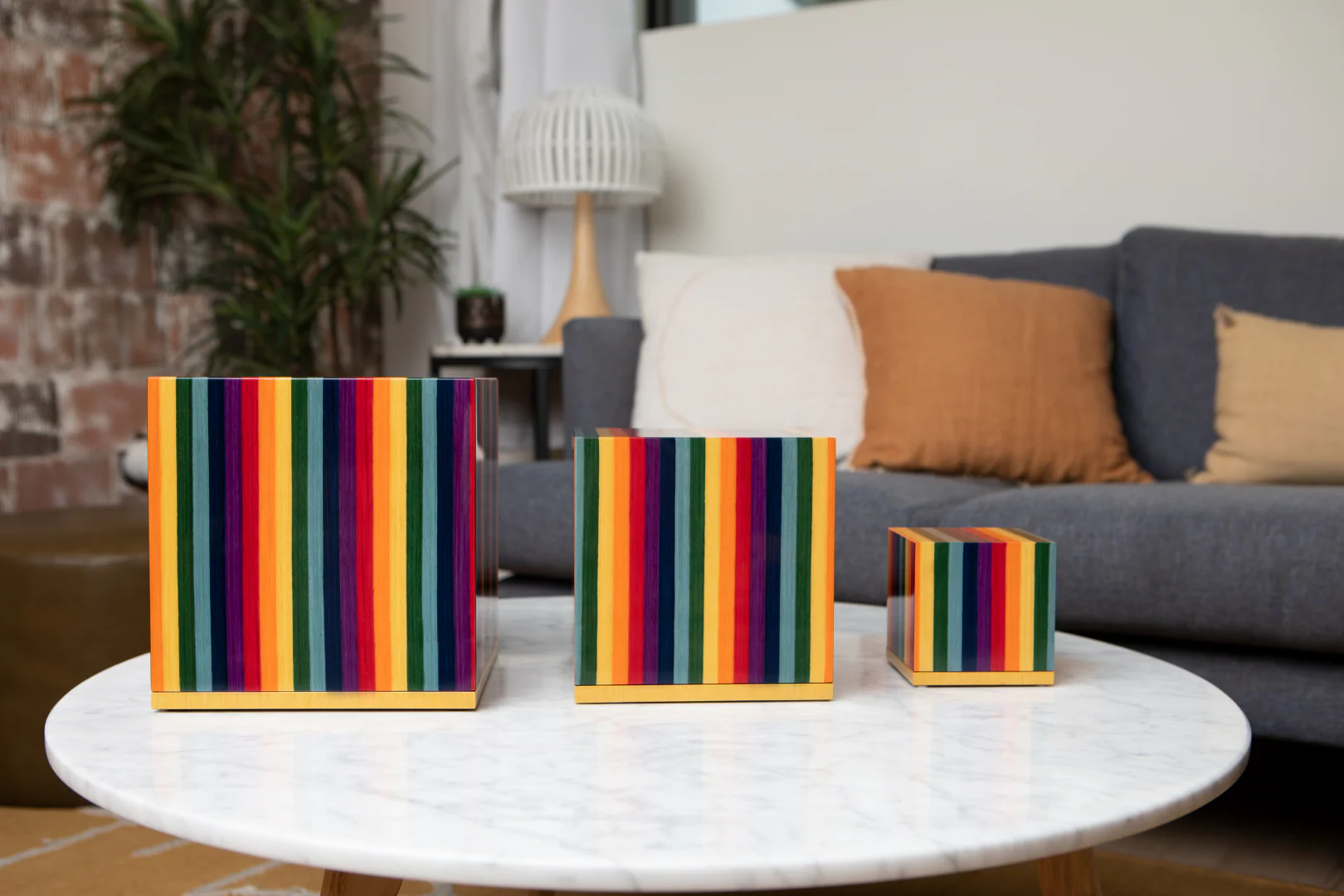 The Madison Urn in Striped Brown - Image 4